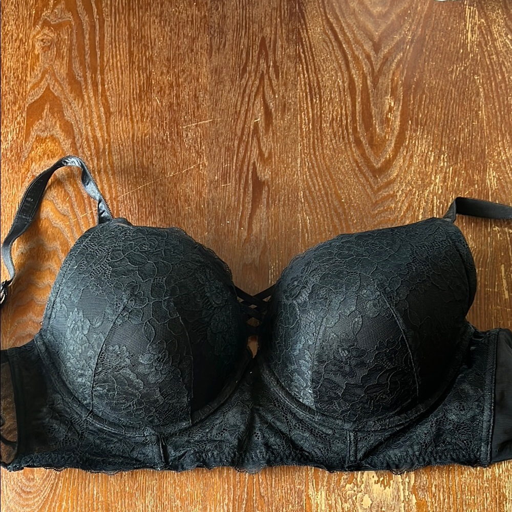 Torrid black lace push up bra